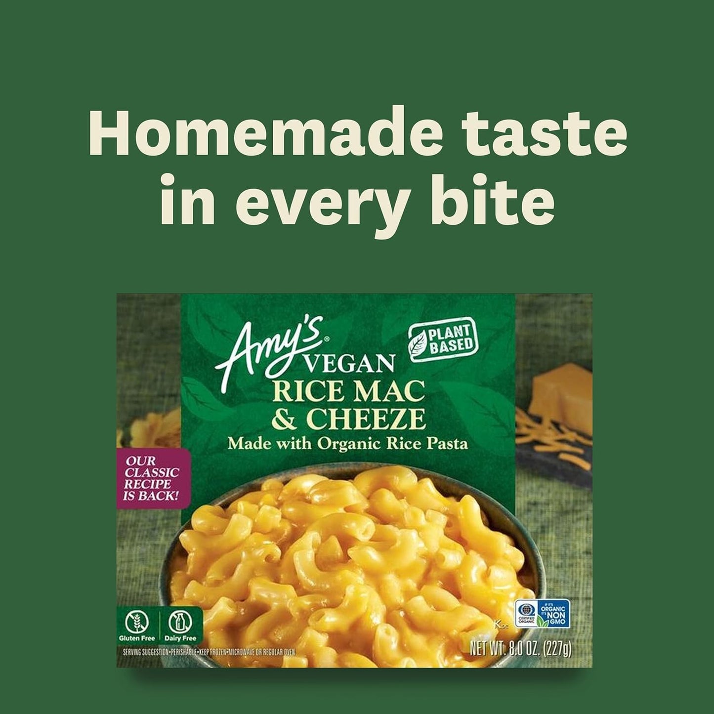 Amy's Mac & Cheeze Frozen Meal | Dairy Free, Gluten Free & Vegan