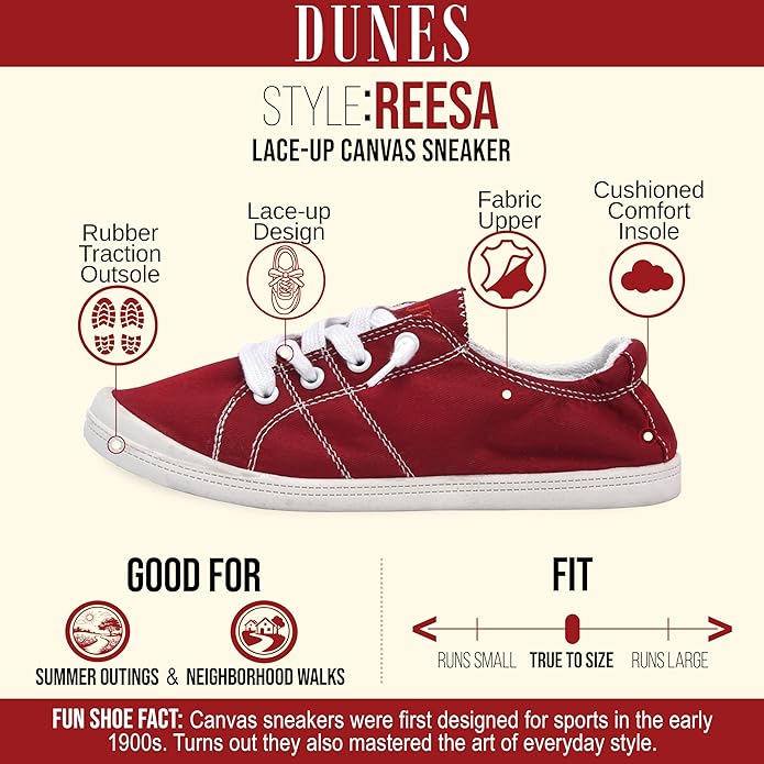 Dunes Sport Women's Reesa Canvas Slip-On Sneaker | Memory Foam, 4 Colors, Regular & Wide