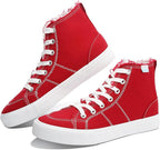 Women's High-Top Lace-Up Canvas Sneakers | Vulcanized Mid-Calf Casual Shoes