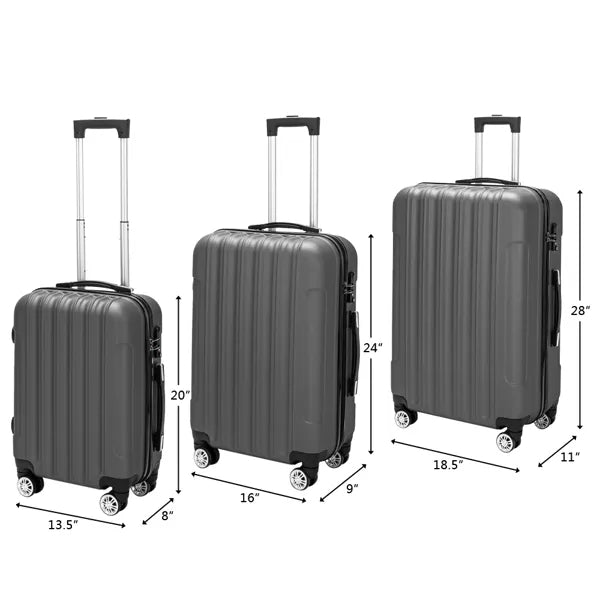 3-Piece Luggage Set - Hardside Spinner Suitcase with TSA Lock, Lightweight Travel Bags