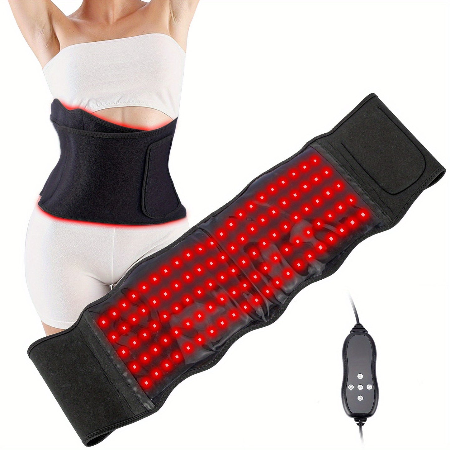 Red Light Therapy Belt – Portable Wearable Pain Relief Massage Device with 105 LED