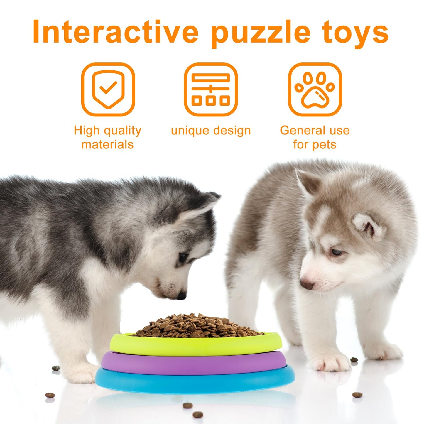3-in-1 Slow Feeder Dog Bowl - Anti-Choke Puzzle Feeder with Lick Mat for Medium & Large Dogs