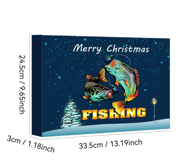 PLUSINNO Fishing Advent Calendar | 24-Day Fishing Lure Gift Set for Men & Boys | Christmas Gift