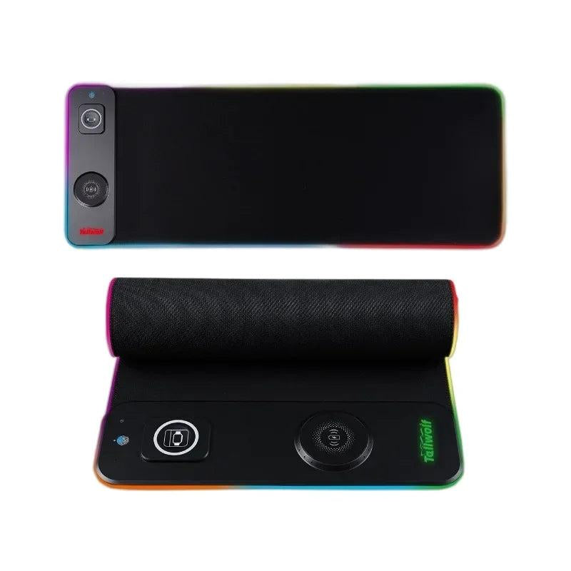 3-In-1 Magnetic Wireless Charging RGB Gaming Mouse Pad Oversized Customized with 11 Static Colors & Polar Light Effect Mode