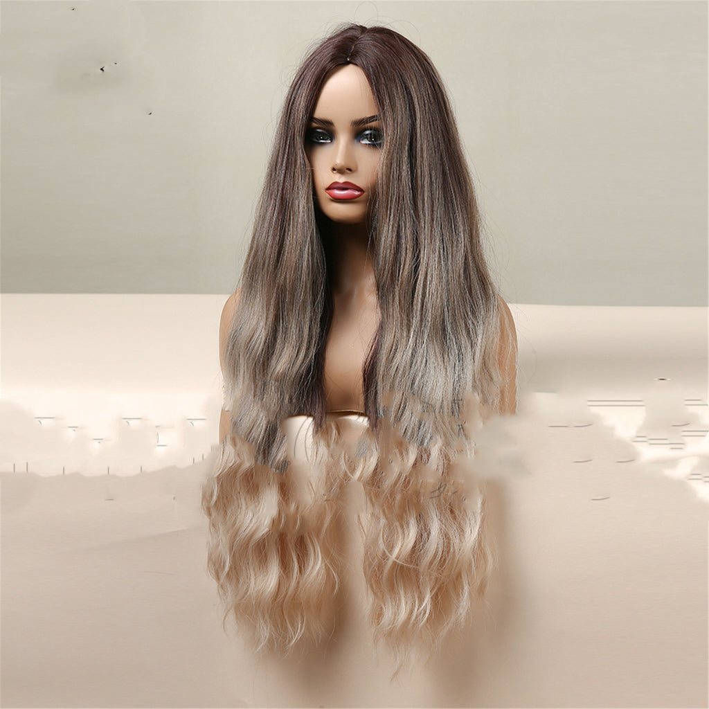 Ombre Brown to Blonde Long Curly Wig | Heat-Resistant Synthetic