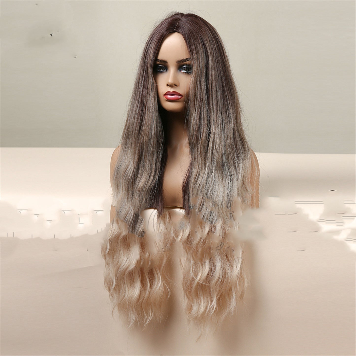 Ombre Brown to Blonde Long Curly Wig - Heat Resistant