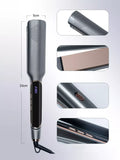 2-in-1 Hair Straightener & Curler – Adjustable Temperature Flat Iron for Straight & Wavy Styles