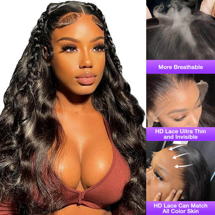 13x4 Lace Front Wig | Body Wave Human Hair | 150% Density | Natural Color