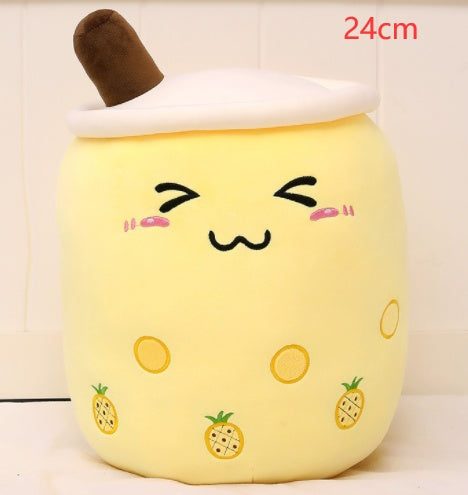Boba Tea Plush Pillow - Cute Bubble Tea Stuffed Animal Cushion for Kids & Adults