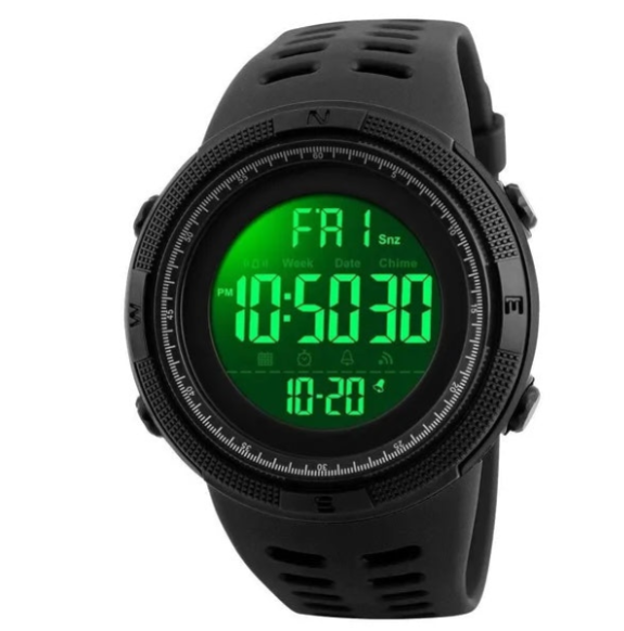 SKMEI Men's Digital Sports Watch – Military Tactical, 50M Waterproof, LED Backlight & Alarm