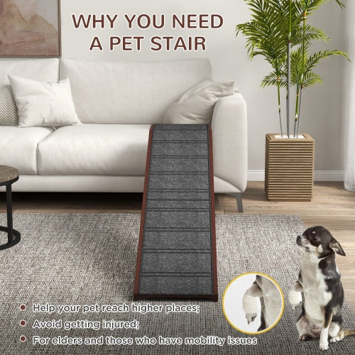 PawHut 74" Extra Long Dog Ramp for High Beds | Non-Slip, 120 lb Capacity, Flat Top Platform