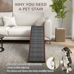 PawHut 74" Extra Long Dog Ramp for High Beds | Non-Slip, 120 lb Capacity, Flat Top Platform