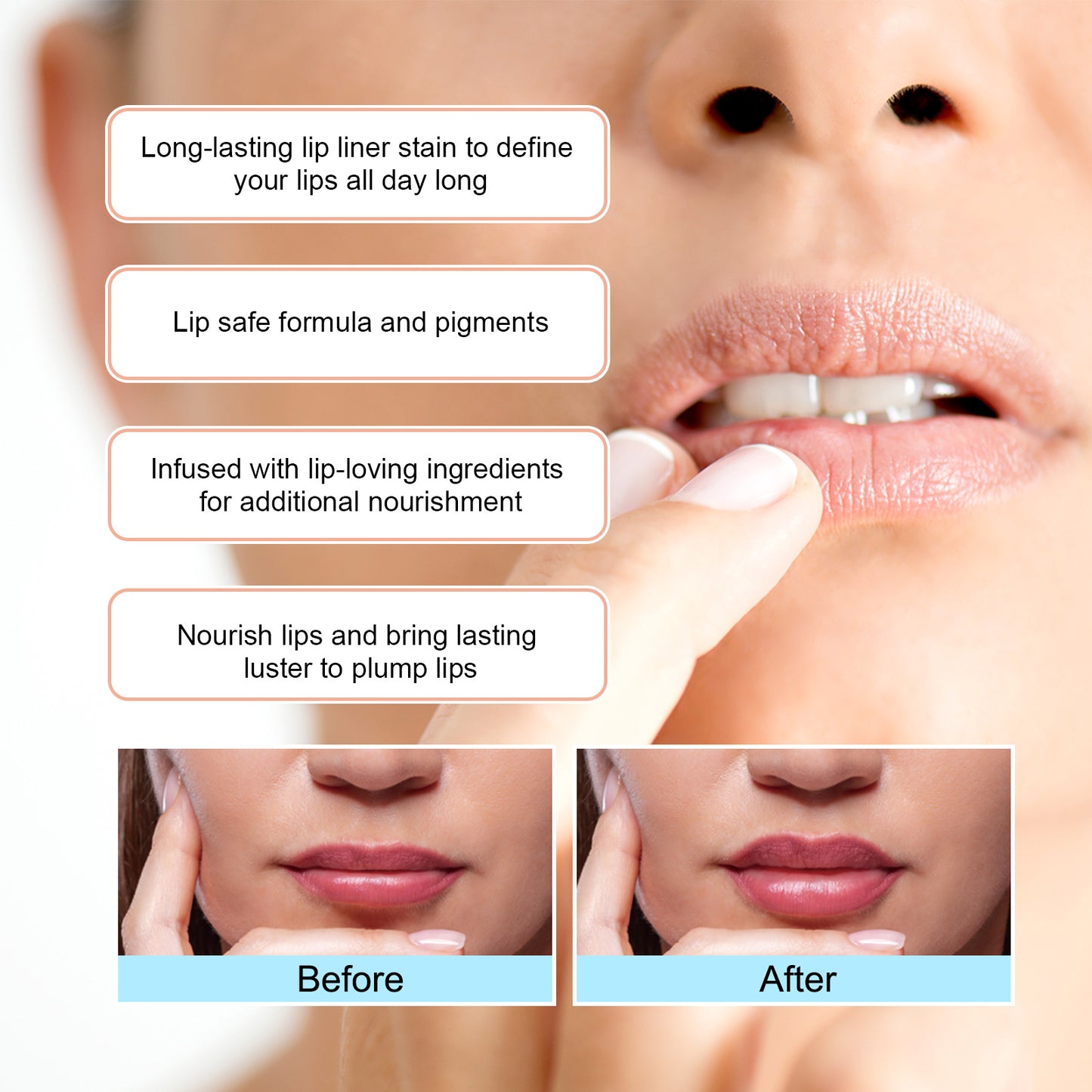 Peel-Off Lip Liner - Long-Lasting Plumping Lip Definer