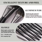 10-Piece Professional Makeup Brush Set | Natural Hair & Wood Handles