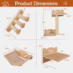 4-Piece Wall-Mounted Cat Tree with Hammock - Space-Saving Climbing Furniture for Indoor Cats