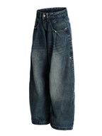 Men's Wide Leg Jeans – Oversized Cotton Blend with Pockets