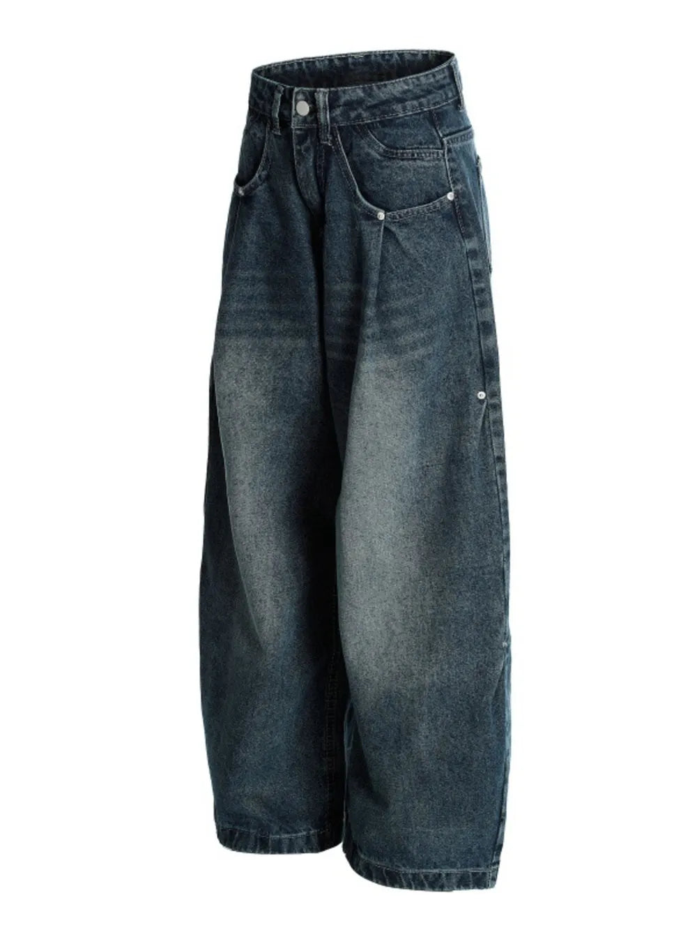 Men's Wide Leg Jeans – Oversized Cotton Blend with Pockets
