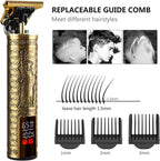 Professional Cordless Hair Clipper for Men - Rechargeable Barber Trimmer with LED Display