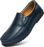 Go Tour Men's Genuine Leather Slip-On Loafers – Lightweight, Flexible & Rubber Outsole