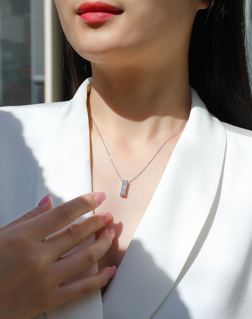 0.5 Carat Moissanite Pendant Necklace – 925 Sterling Silver & Platinum Plated