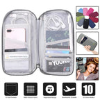 Travel Passport Holder Wallet - RFID Blocking Organizer with 12 Card Slots for Documents, Tickets & Phone