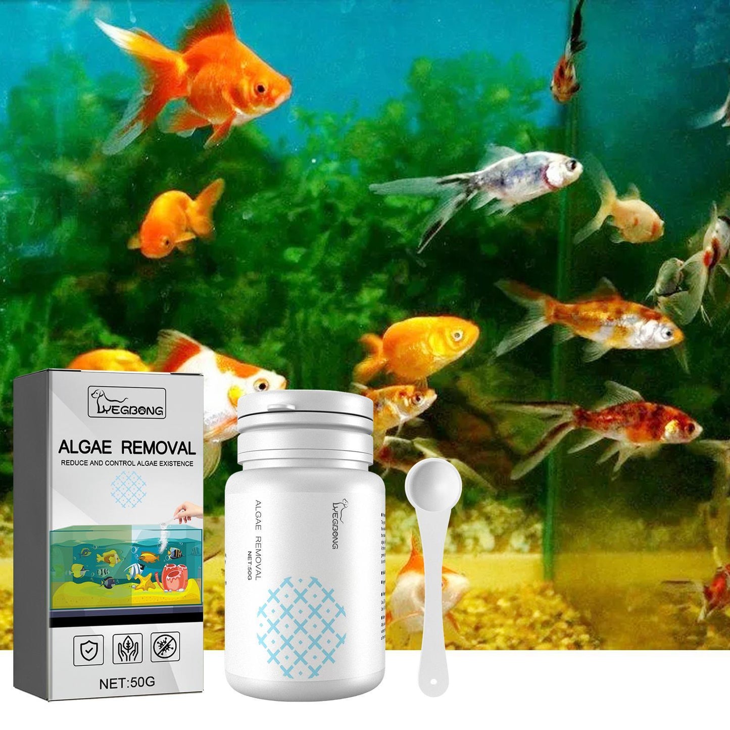 Aquarium Algae Remover - Fast-Acting Algaecide for Crystal Clear Fish Tanks