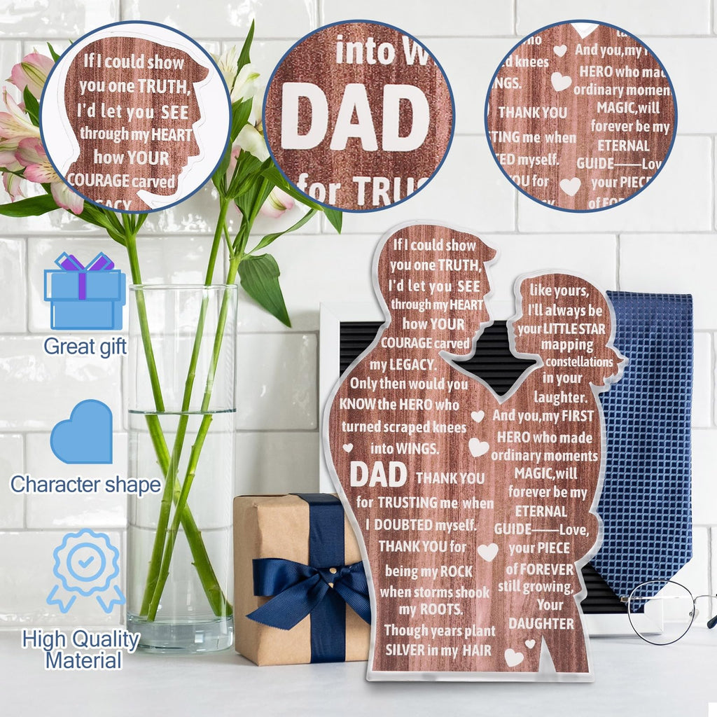 Dad Daughter Acrylic Plaque - Heartfelt Father's Day Gift from Daughter