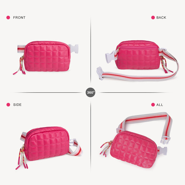 Quilted Puffer Belt Bag for Women - Lightweight Fanny Pack with Adjustable Strap