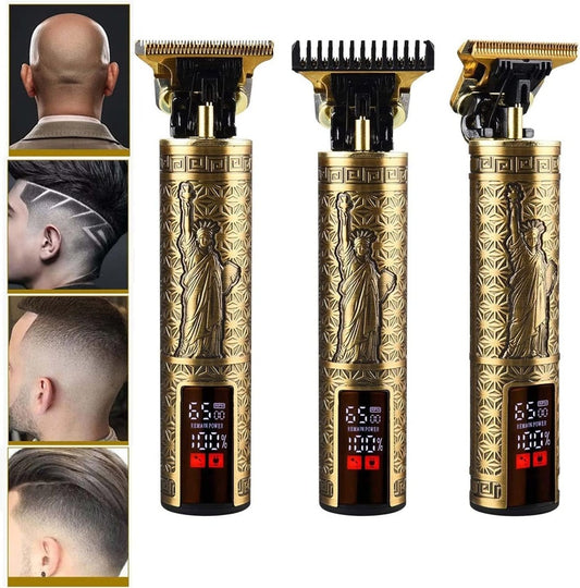 Professional Cordless Hair Clipper for Men - Rechargeable Barber Trimmer with LED Display