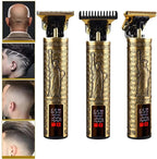Professional Cordless Hair Clipper for Men - Rechargeable Barber Trimmer with LED Display