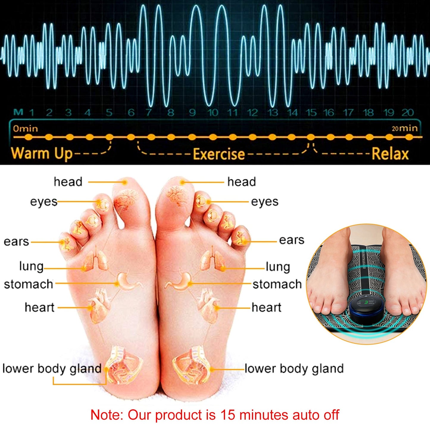 EMS Foot Massager Mat - Electric Pulse Therapy for Pain Relief & Circulation