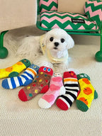 Dog Plush Chew Toy – Cartoon Socks Soft Cuddle & Squeaky Toy for Dogs