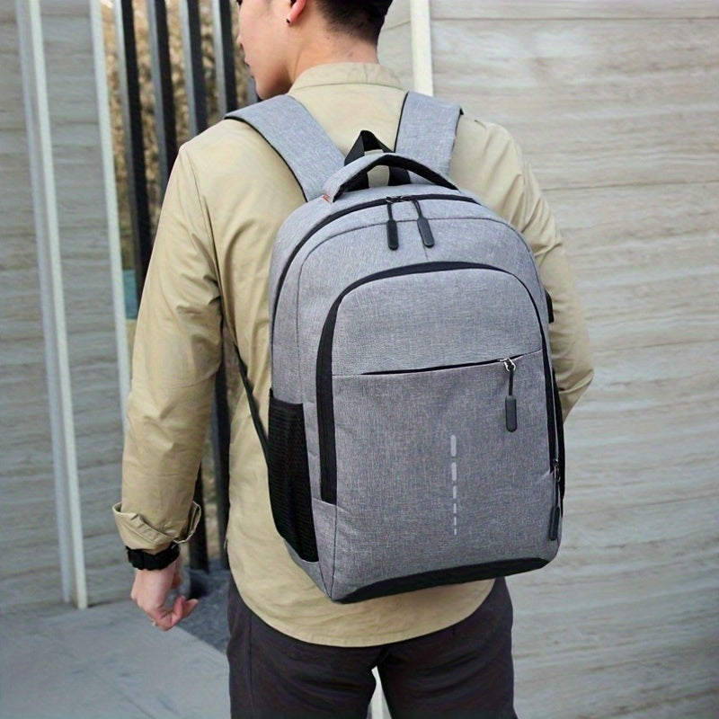Large Capacity Laptop Backpack - Water-Resistant Oxford Cloth with Tablet Compartment