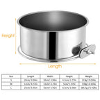 Stainless Steel Hanging Dog Bowl with Clamp - No-Spill Detachable Pet Feeder for Crates & Cages