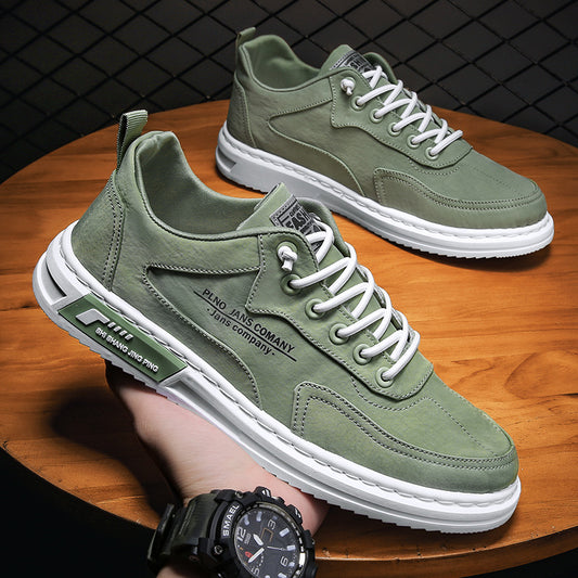 Men's Canvas Platform Sneakers – Breathable Lace-Up Casual Shoes