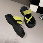 Women's Multi-Strap Flat Platform Sandals – Casual PU Leather