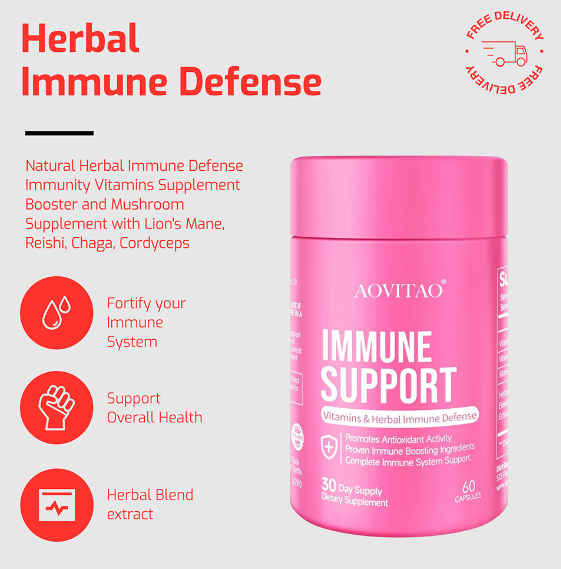 Immune Support Supplement – Lion's Mane, Reishi & 5-Mushroom Blend | 60 Capsules