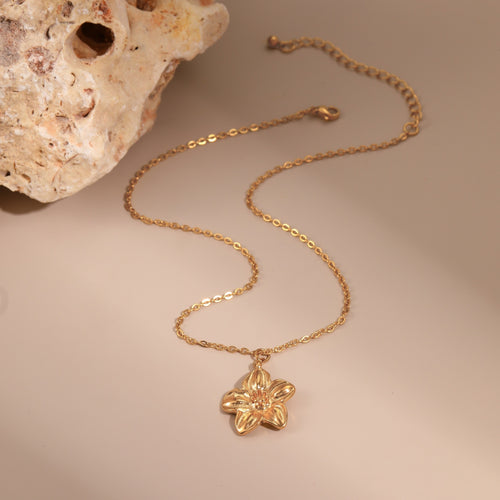 18K Gold Plated Flower Jewelry Set | Necklace, Earrings & Ring for Women