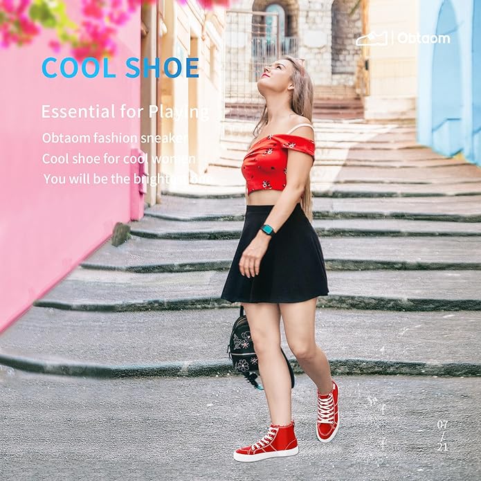 Women's High-Top Lace-Up Canvas Sneakers | Vulcanized Mid-Calf Casual Shoes