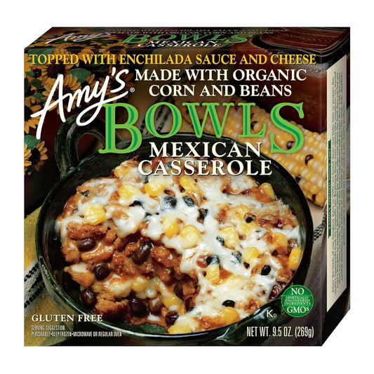 Amy's Mexican Casserole Bowl – Organic Corn, Black Beans & Tomatoes, Gluten Free, 9.5 oz