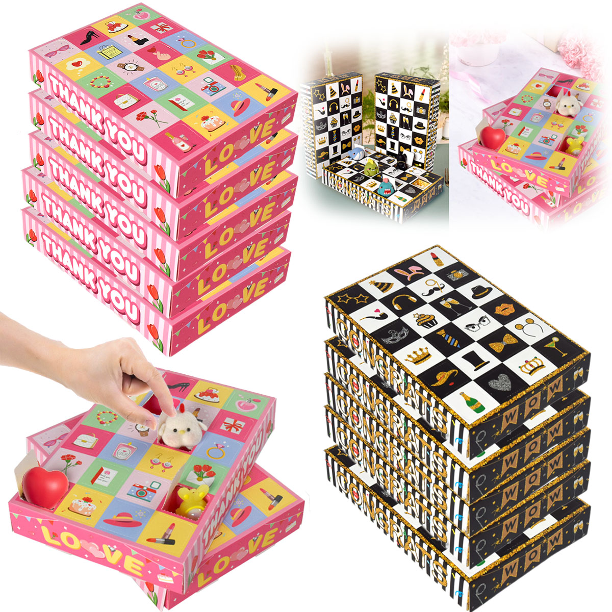 Premium Advent Calendar Gift Boxes - 10 Pack Countdown Boxes for Christmas Holiday