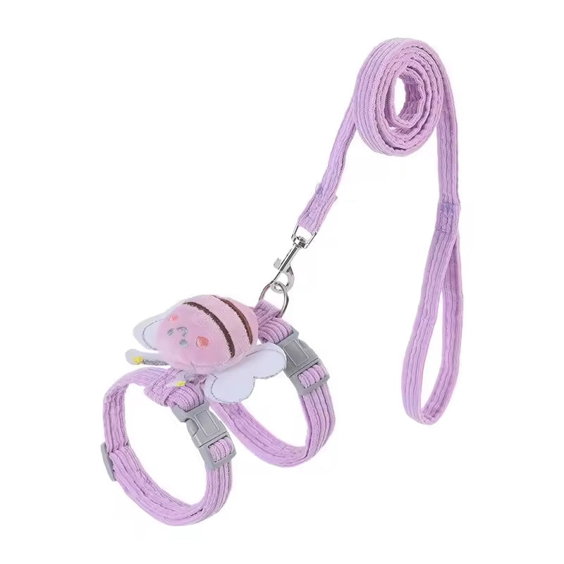 Angel Wings Cat Harness and Leash Set - Escape-Proof Adjustable Vest for Kittens & Small Dogs