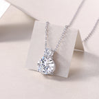3 Carat Moissanite Pendant Necklace | S925 Sterling Silver, Platinum Plated