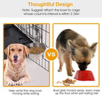 No-Spill Stainless Steel Crate Dog Bowl with Clamp Holder