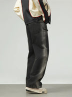 Men's Wide-Leg Jeans – Washed Cotton Blend with Slight Stretch