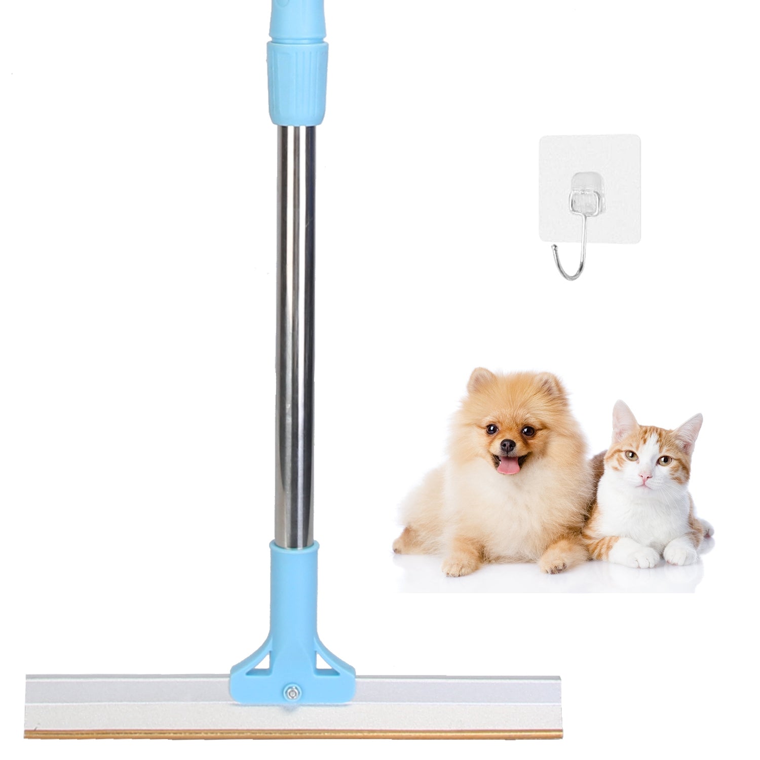 Extendable Pet Hair Remover Rake - 54" Telescopic Copper Blade for Furniture, Carpet & Upholstery