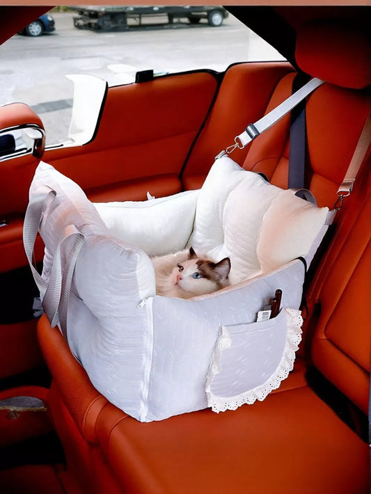 Pet Car Seat Booster Carrier – Secure & Cozy Travel Seat for Dogs & Cats
