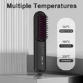 USB Rechargeable Cordless Hair Straightener Brush – Ionic Styling Comb for Men & Women | 3 Heat Settings
