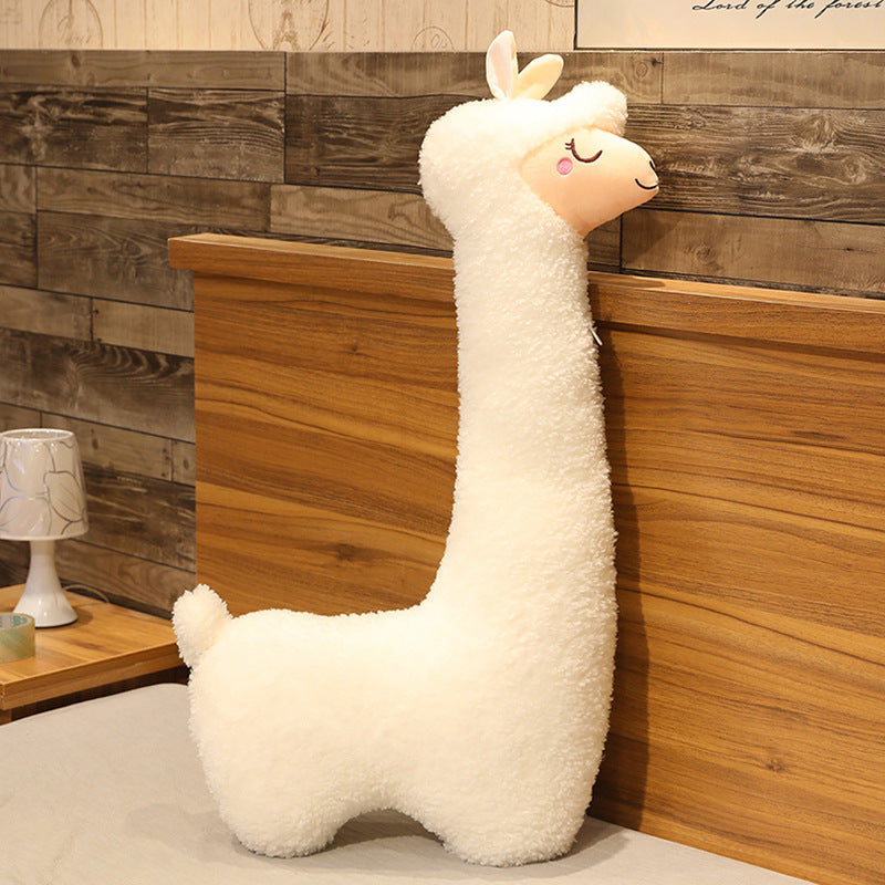 Giant Alpaca Plush Pillow - Soft Huggable Stuffed Animal Toy