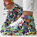 Women's Printed Lace-Up Platform Sneakers | Thick Cushioned Sole, US 6–9.5